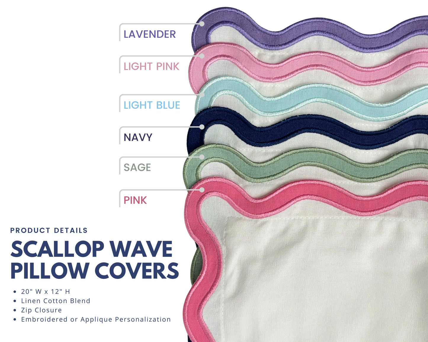 Scallop Wave Pillow Cover Sham